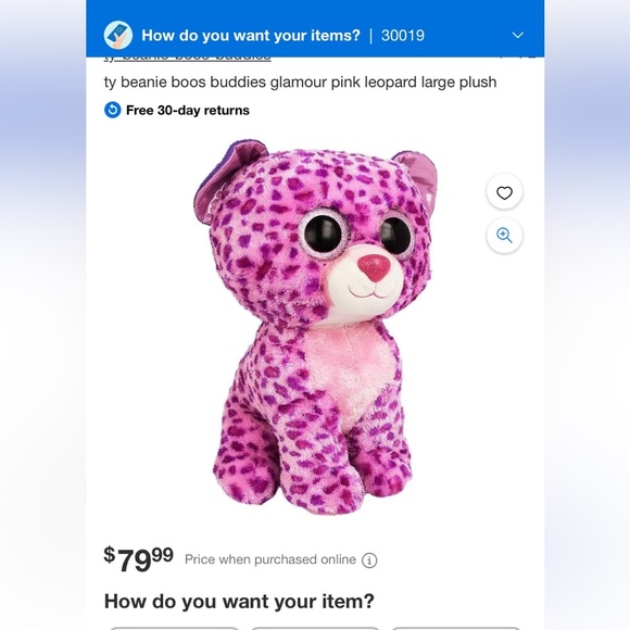 TY bundle of 2 Large 20” Kiki the Cat & Glamour the Leopard hard plushies - Picture 9 of 10